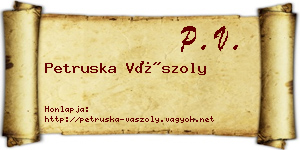 Petruska Vászoly névjegykártya